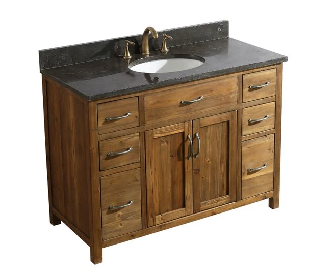 Solid Wood Retro Hotel Floor-standing Bathroom Cabinet Bathroom Furniture