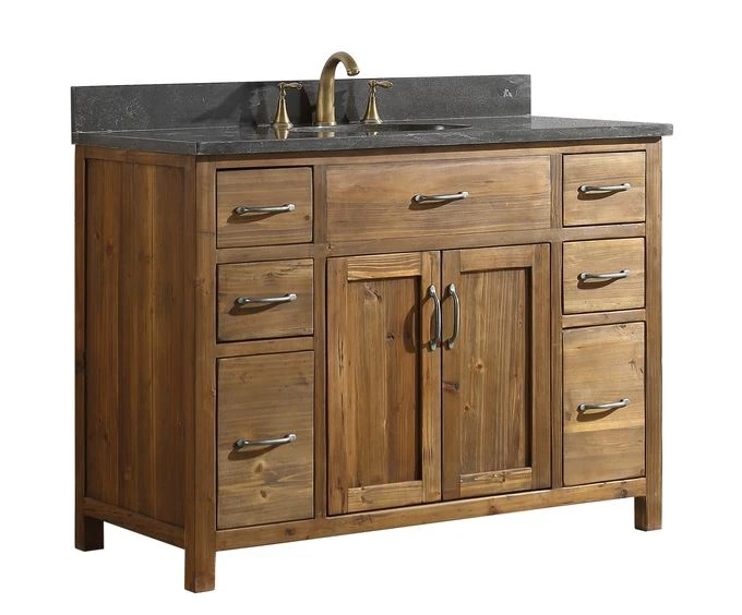 Solid Wood Retro Hotel Floor-standing Bathroom Cabinet Bathroom Furniture
